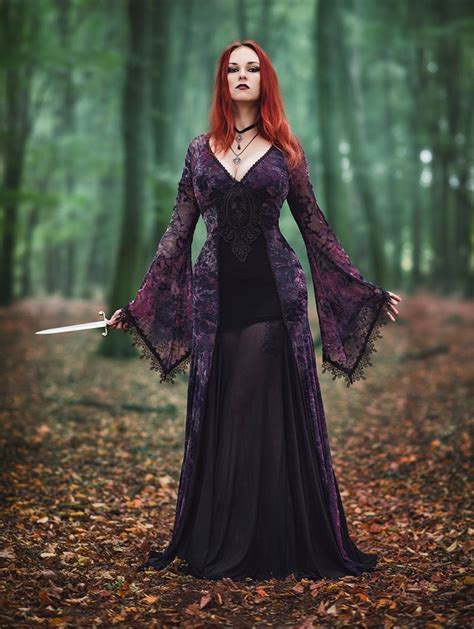 Dark Violet Sexy Gothic Long Vampire Dress Uk