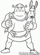 Shrek Coloring Donkey Pages Wife Print sketch template