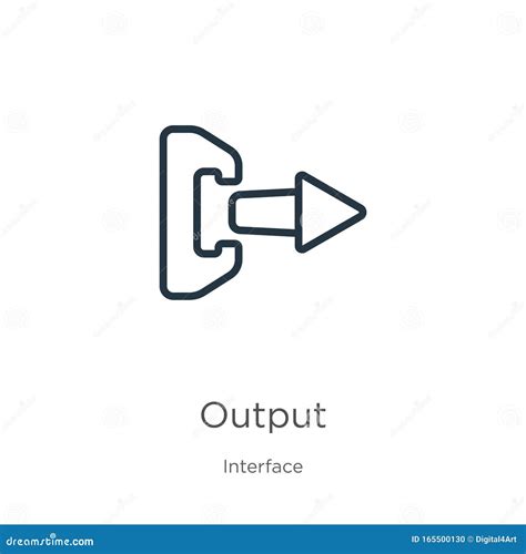 output icon thin linear output outline icon isolated  white background  interface