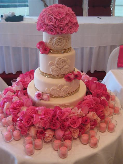 pink wedding cake cakecentralcom