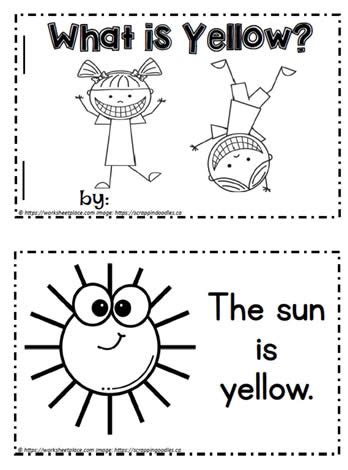 color word yellow booklet worksheets