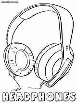 Microphone Headphones Popular sketch template