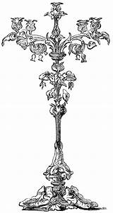 Candelabra Clipart Cliparts Candle Etc Library Victorian Holder Original Large sketch template