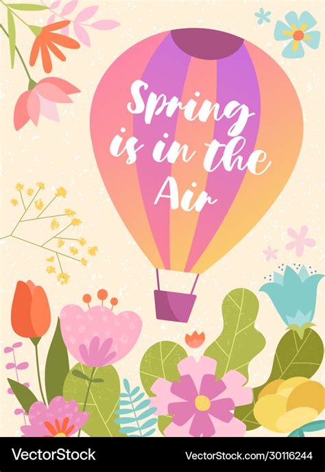 colorful spring poster design spring   air vector image
