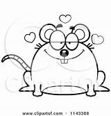 Chubby Infatuated Mouse Clipart Cartoon Cory Thoman Outlined Coloring Vector Collc0121 Protected Royalty sketch template
