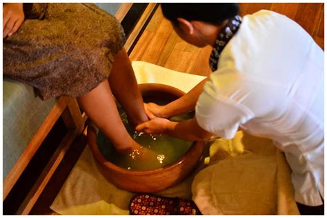 opening ritual   spa experience foot massage  loccitane