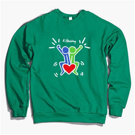keith haring love crewneck sweatshirt customon