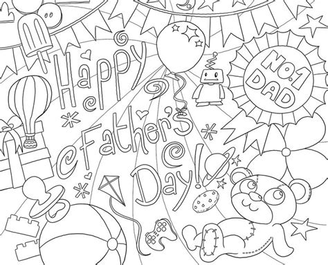 happy fathers day colouring page illustration fathers day