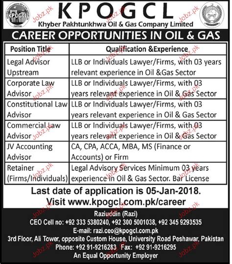 Khyber Pakhtunkhwa Oil And Gas Company Limited Kpogcl Jobs 2023 Job