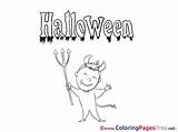 Coloring Halloween Devil Kids Sheet Title Sheets sketch template