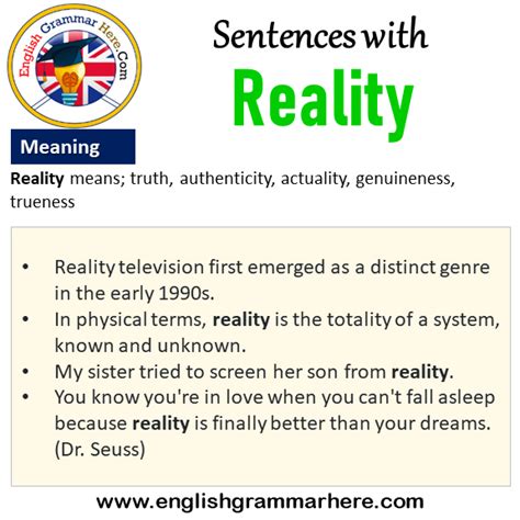 sentences  reality reality   sentence  meaning english grammar
