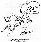 Cartoon Running Runner Track Woman Coloring Pages Outline Vector Leishman Color Ron Service Girl Printable Getcolorings Royalty Getdrawings sketch template