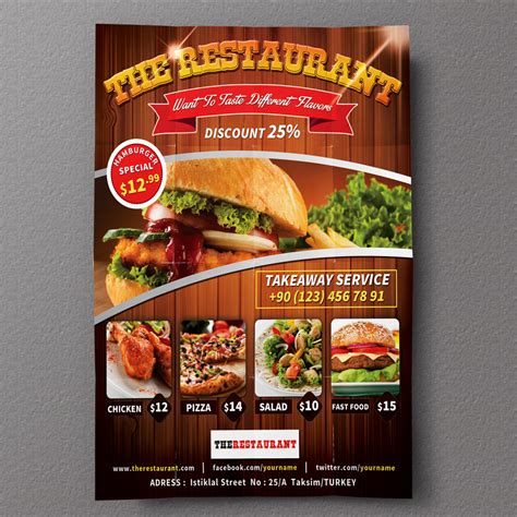 restaurant flyer  flyer templates  creative market