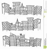 Cityscape Sketch Coloring Scape Doodles Colorear References Vector Cities Edificios sketch template