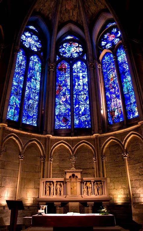 Reims Cathedral Stained Glass By Marc Chagall Places