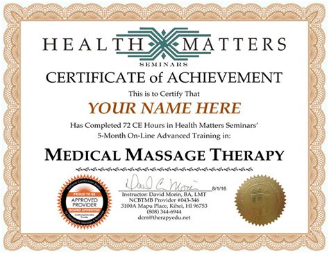 advanced training in medical massage therapy health