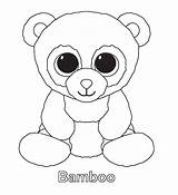 Ty Coloring Beanie Pages Boos Boo Panda Birthday Kids sketch template