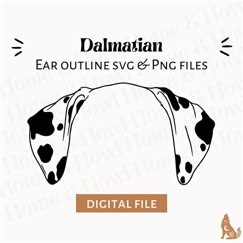 dalmatian dog ear outline svg cut file  png file  cricut etsy
