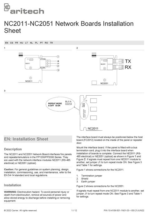 aritech nc installation sheet   manualslib