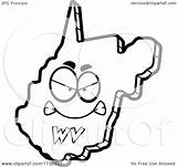 Outlined Mad Virginia Character State West Clipart Cartoon Thoman Cory Coloring Vector sketch template