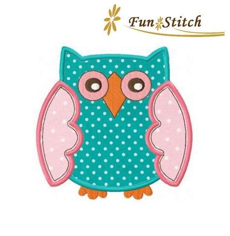owl applique machine embroidery design etsy machine embroidery