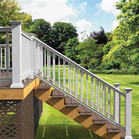 Freedom Prescot 8 Ft X 3 In X 3 Ft White Pvc Deck Stair Rail Kit With