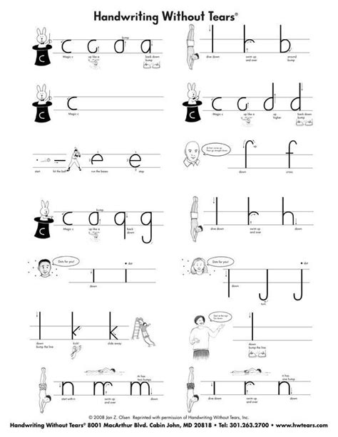 handwriting  tears alphabet chart