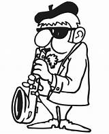 Tocando Saxofon Homem Saxofone Cego Tudodesenhos Descripción sketch template