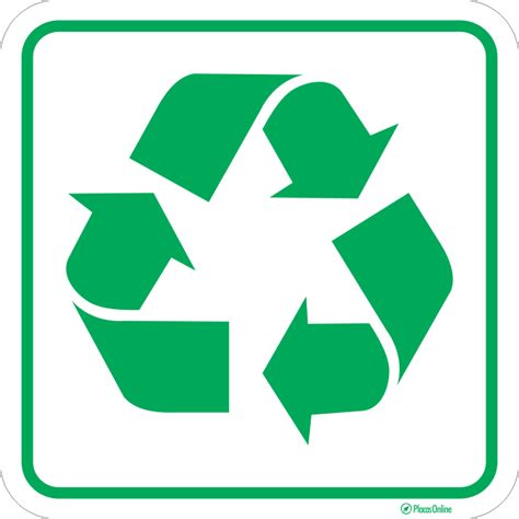 Placa Lixo Simbolo Reciclagem Placasonline