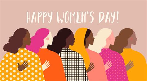 세계 여성의 날 여성 다른 국적과 문화와 벡터 그림 자유 독립 평등을 위한 투쟁 International Womens Day에