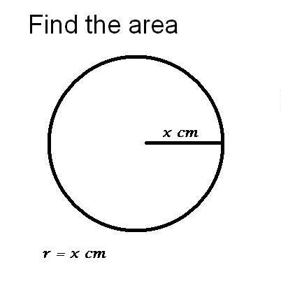 find  area   circle  radius