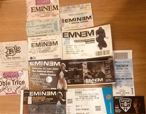 guy  alot  eminem ticket stubs coolcollections