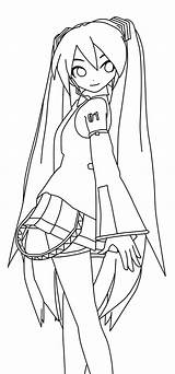 Miku Hatsune Vocaloid Yandere Vocaloids Getcolorings Coloringhome sketch template