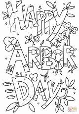Arbor Coloring Pages Doodle Happy Printable Some sketch template