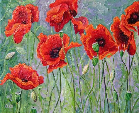 audras oil paintings red poppies