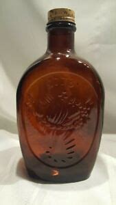 vintage log cabin syrup bottle  cap  dark brown glass cornucopia ebay