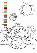 Color Number Kindergarten Easy Printable Preschool sketch template