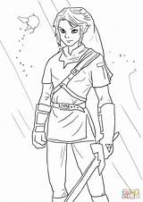Zelda Link Coloring Legend Pages Printable Silhouettes Paper Drawing sketch template