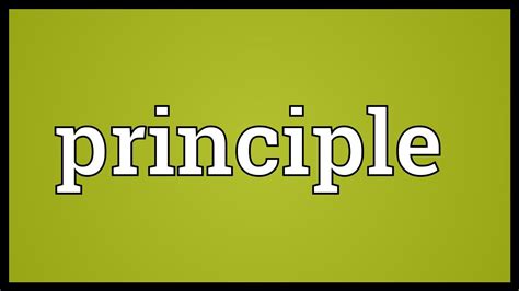 principle meaning youtube