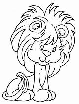 Lion Coloring Pages Cute Cub Animals Baby Lions Kids sketch template
