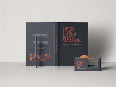 open hardcover book mockup psd