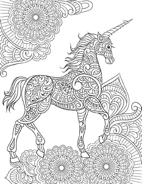 unicorn coloring book  adults unicorn coloring pages horse
