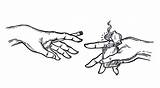 Drawing Hands Other Each Two Reaching Holding Cannabis Sketches Draw Joint Lighter Drawings Pages Coloring Sketch Template Paintingvalley sketch template
