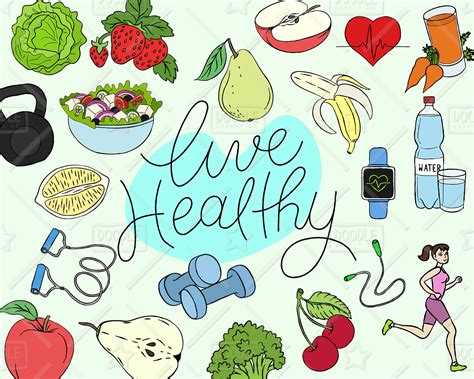healthy lifestyle clipart vector pack  healthy graphics health