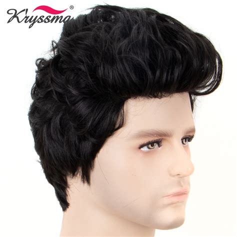 synthetic mens wig black  color short handsome synthetic wigs  men middle east gentleman