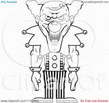 Clown Coloring Cartoon Pages Laughing Demonic Clipart Printable Outlined Vector Cory Thoman Drawings Scary Popular Clowns Evil Coloringhome Kids sketch template