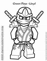 Coloring Ninjago Lego Lloyd Green Ninja Printable sketch template