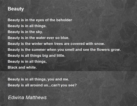 beauty beauty poem  edwina matthews