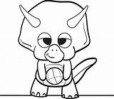 Dinosaur Coloring Baby Pages Cartoon Triceratops Dinosaurs Cute Easy Drawing Head Egg Printable Kids Dino Color Clipart Drawings Sheets Getcolorings sketch template