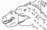 Rex Indominus Vs Coloring Tyrannosaurus Template Pages Lineart sketch template